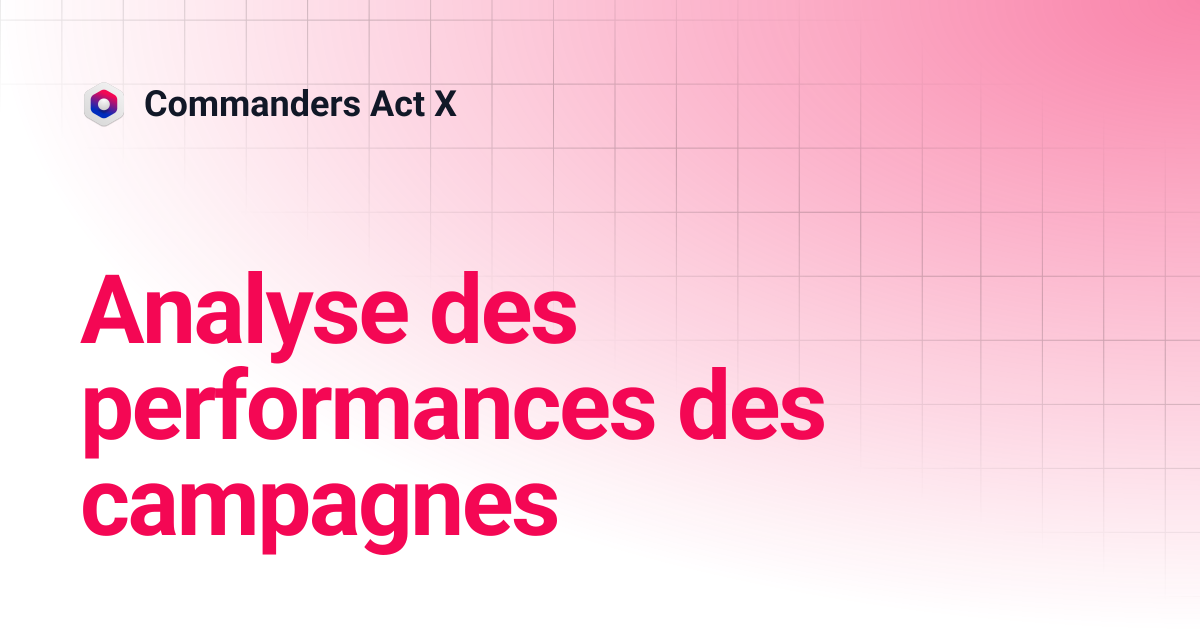 Analyse des performances des campagnes | Commanders Act X