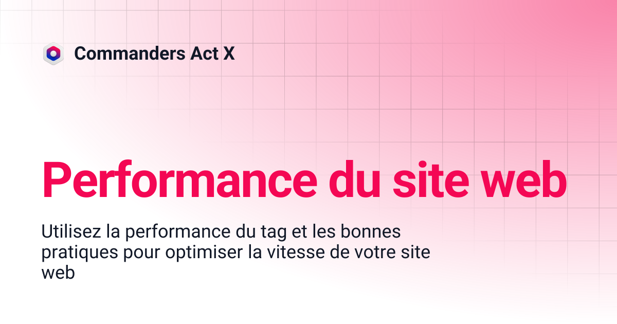 Performance du site web | Commanders Act X