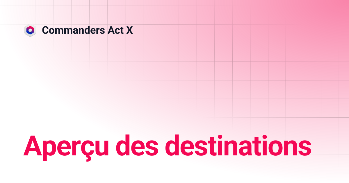 Aperçu des destinations | Commanders Act X
