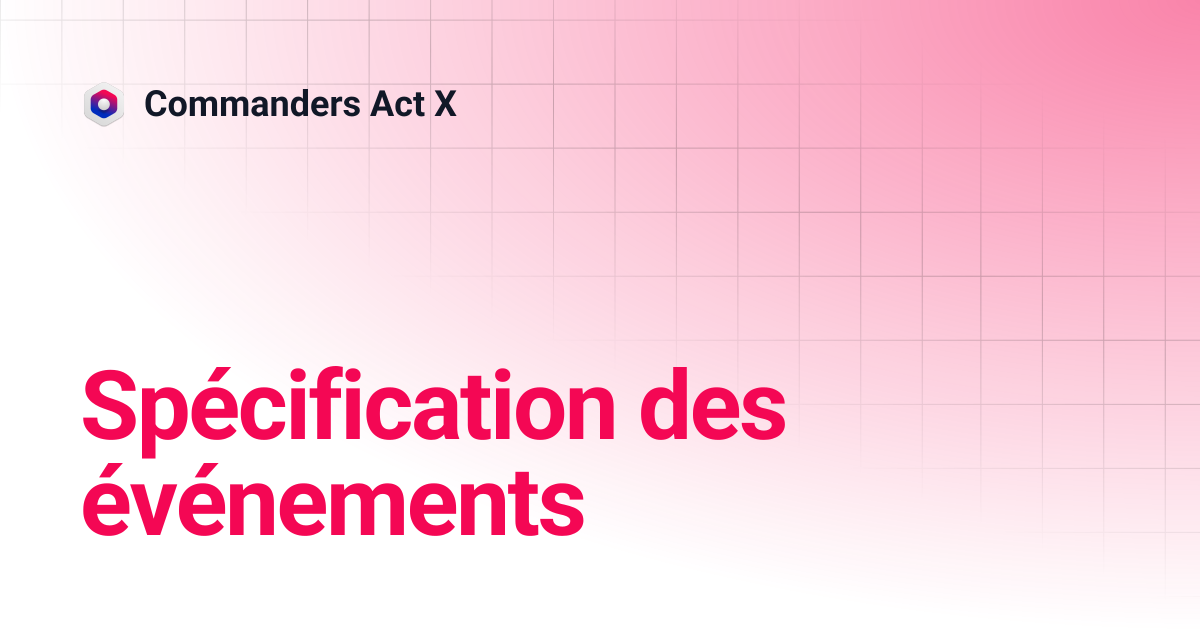 Spécification d'événement | Commanders Act X