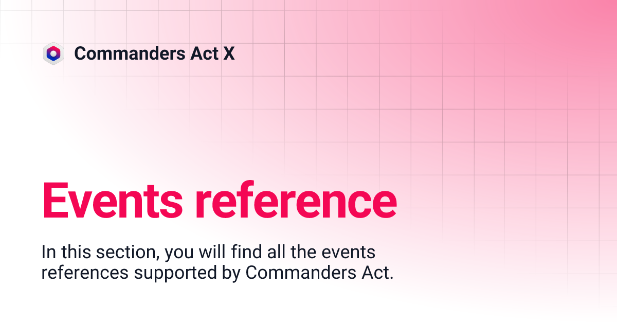 Events reference | Commanders Act X