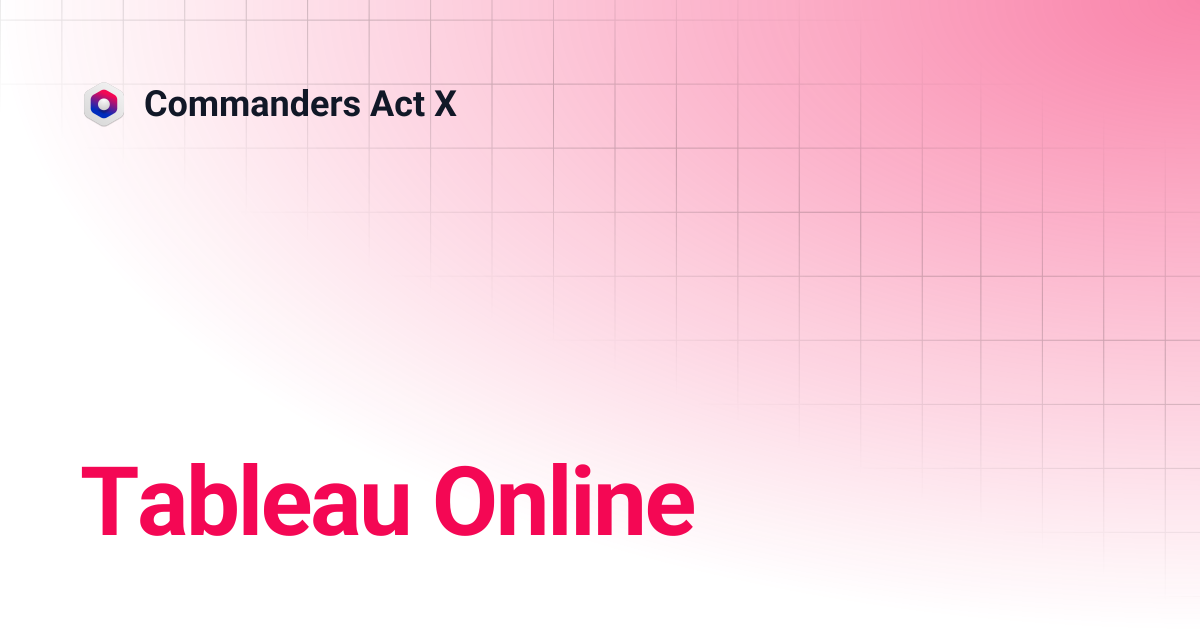 Tableau Online | Commanders Act X