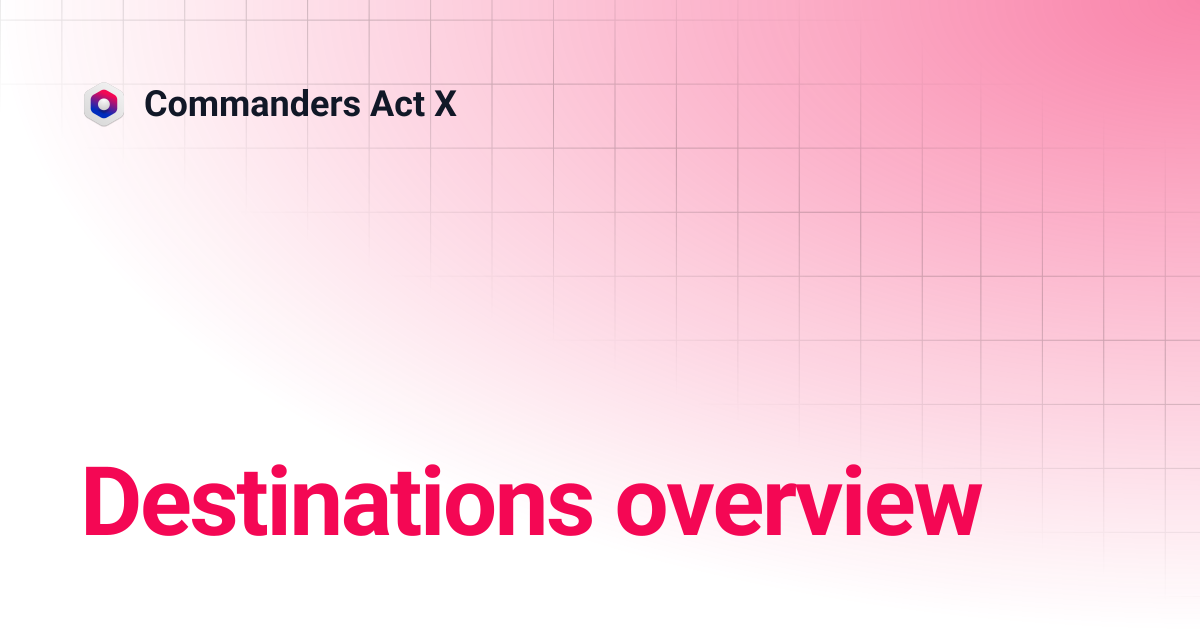 Destinations overview | Commanders Act X