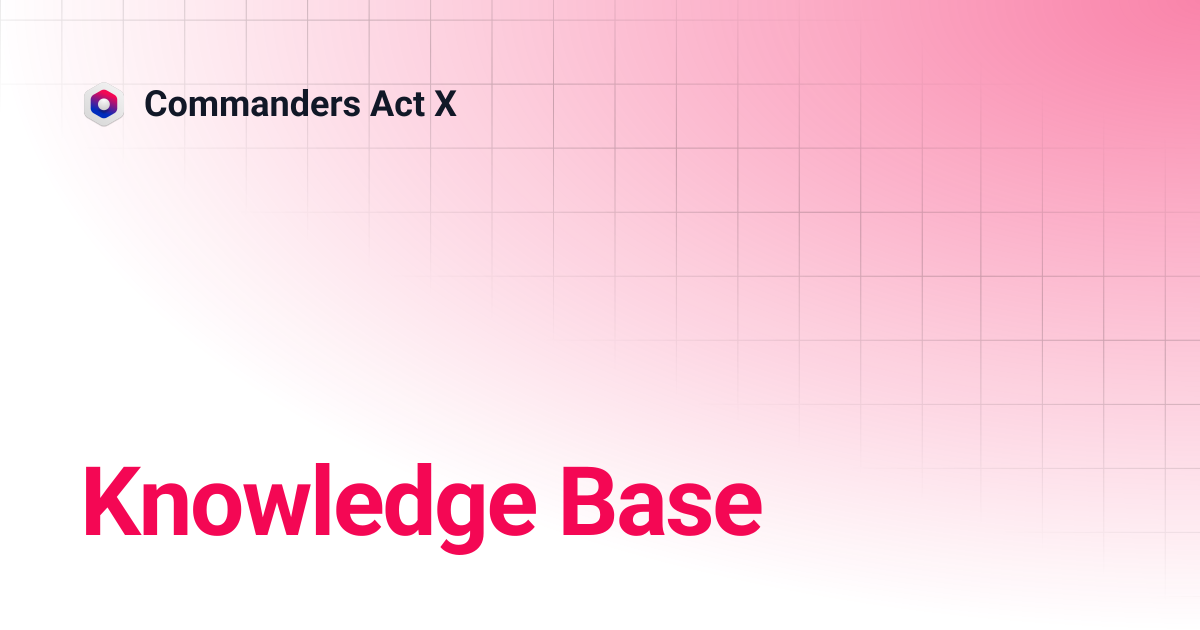 Knowledge Base | Commanders Act X