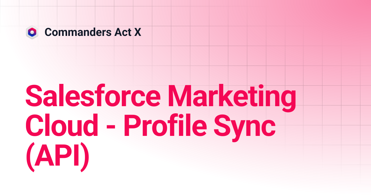 Salesforce Marketing Cloud - Profile Sync (API) | Commanders Act X