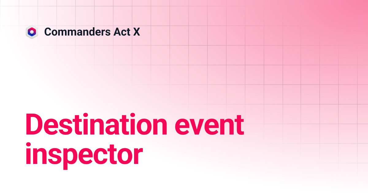 Destination event inspector | Commanders Act X